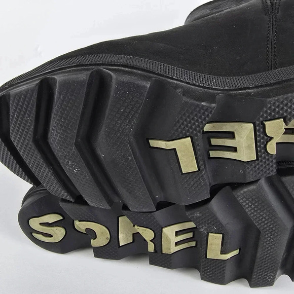 Sorel Women's Joan Of Arctic Black Leather Wedge Zip Bootie Waterproof Size 10 - Picture 16 of 16